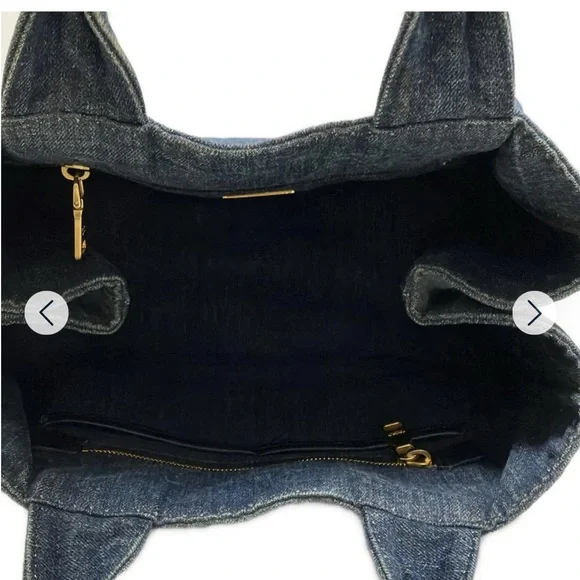 Prada Blue Denim Tote with Subtle Stitching UPGRADE FROM LIVE SHOW - Picture 6 of 7